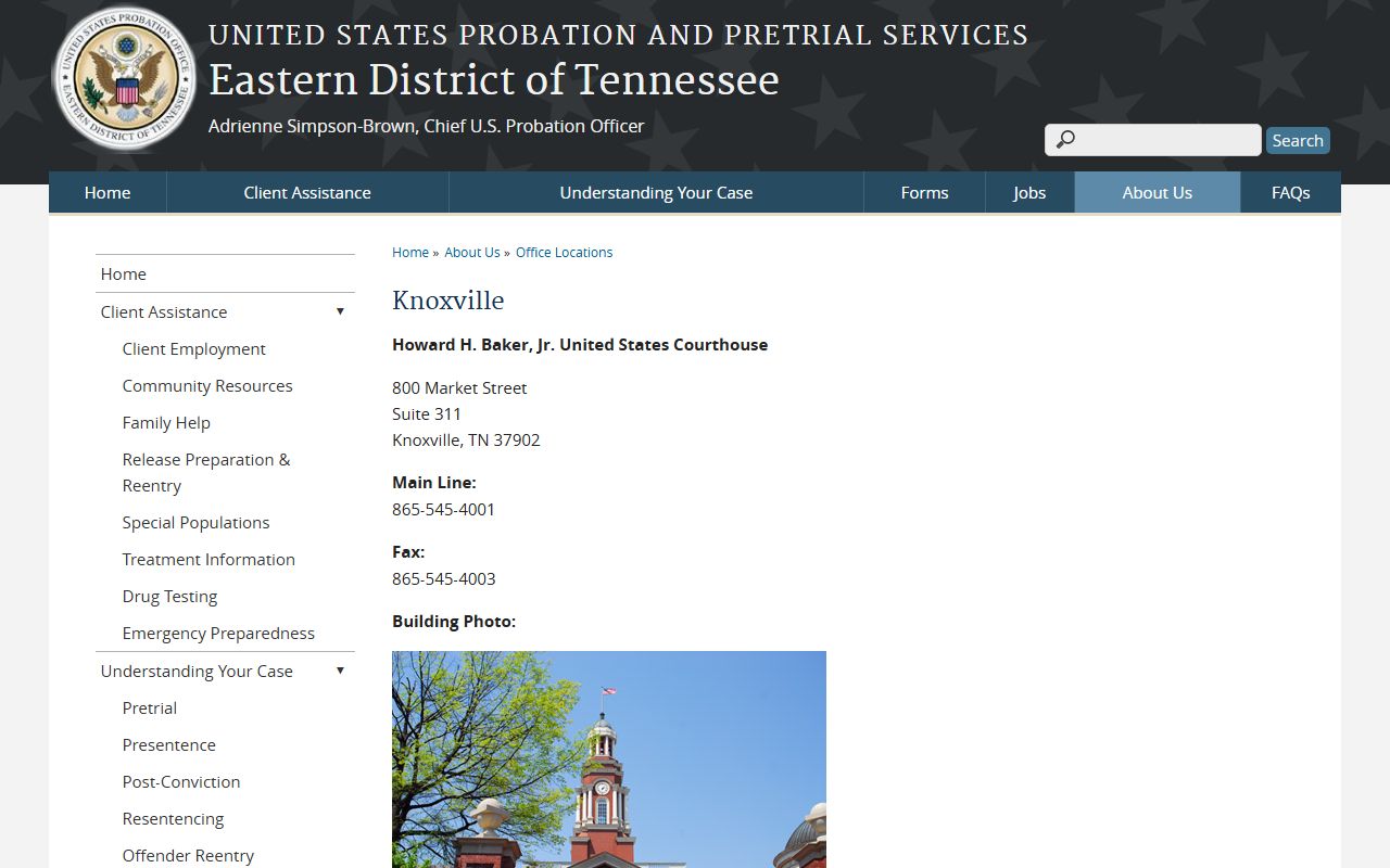 U.S. Probation and Pretrial Services Knoxville office for Knox County