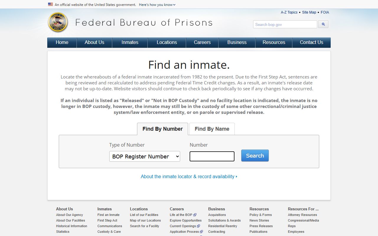 Federal Bureau of Prisons inmate locator for Knox County federal holds