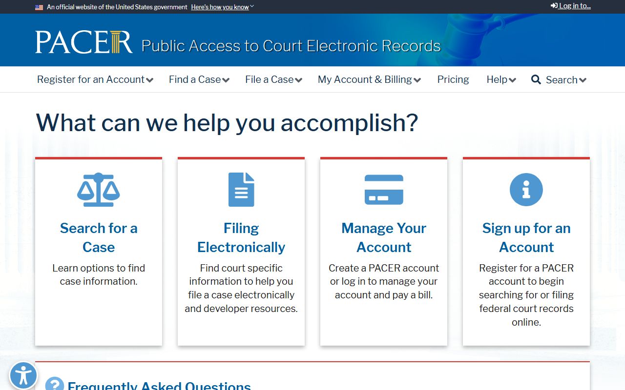 PACER federal court records system related to Knox County federal cases