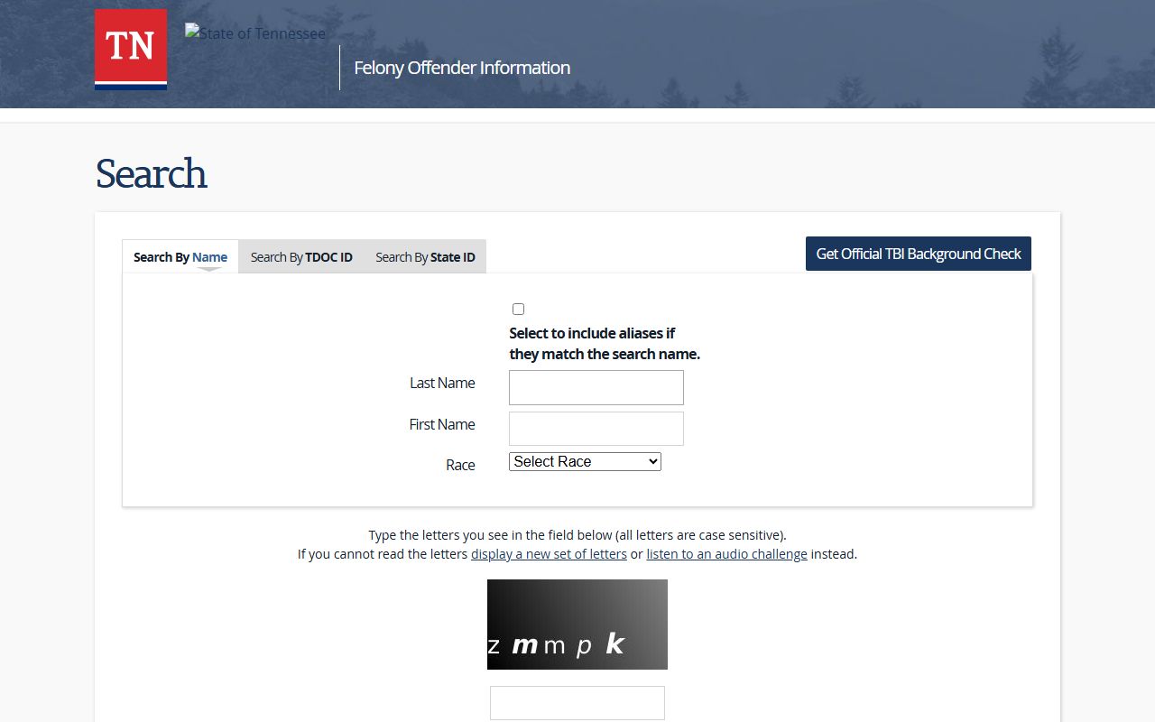 Tennessee FOIL search portal for verifying Knox County released inmates